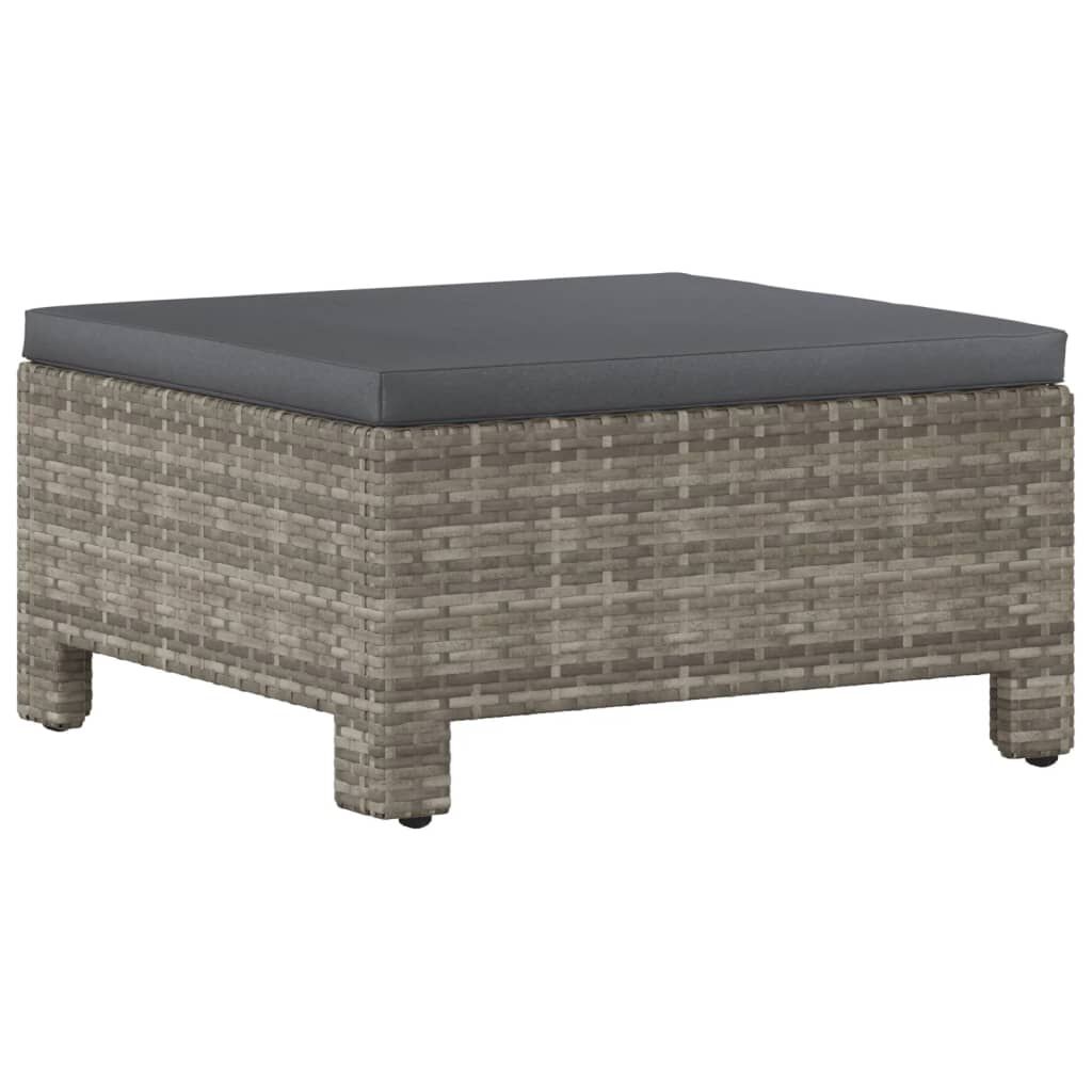 vidaXL 5 Piece Garden Lounge Set with Cushions Grey Poly Rattan