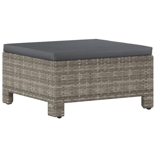 vidaXL 5 Piece Garden Lounge Set with Cushions Grey Poly Rattan