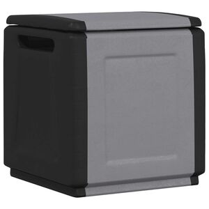 vidaXL Garden Storage Box 54x53x57 cm 130 L Dark Grey and Black