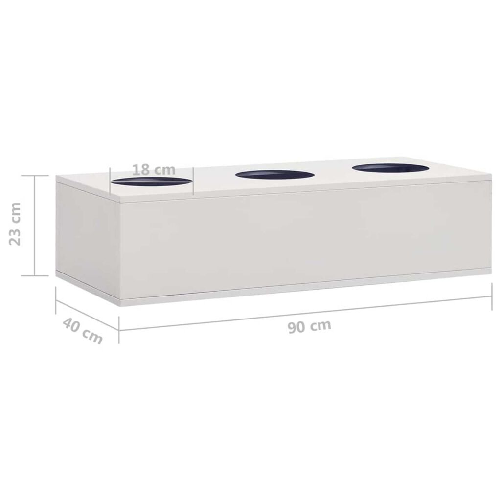vidaXL Sliding Door Cabinet with Planter Box Light Grey Steel