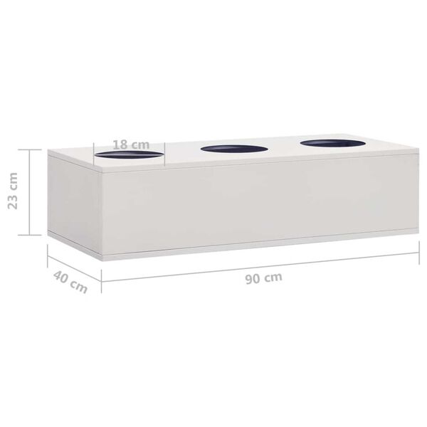 vidaXL Sliding Door Cabinet with Planter Box Light Grey Steel