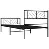 vidaXL Metal Bed Frame without Mattress with Footboard Black 100x190cm