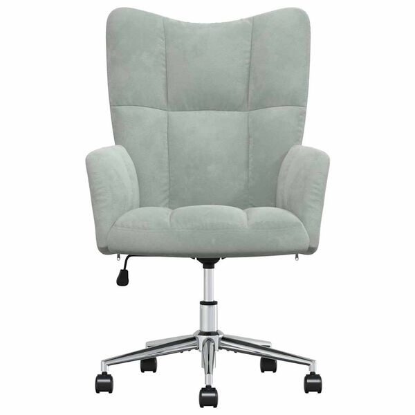 vidaXL Relaxing Chair Light Grey Velvet