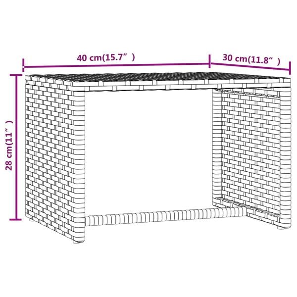 vidaXL Sunbeds 2 pcs with Table Grey Poly Rattan