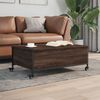 vidaXL Coffee Table with Wheels Brown Oak 91x55x34 cm Engineered Wood
