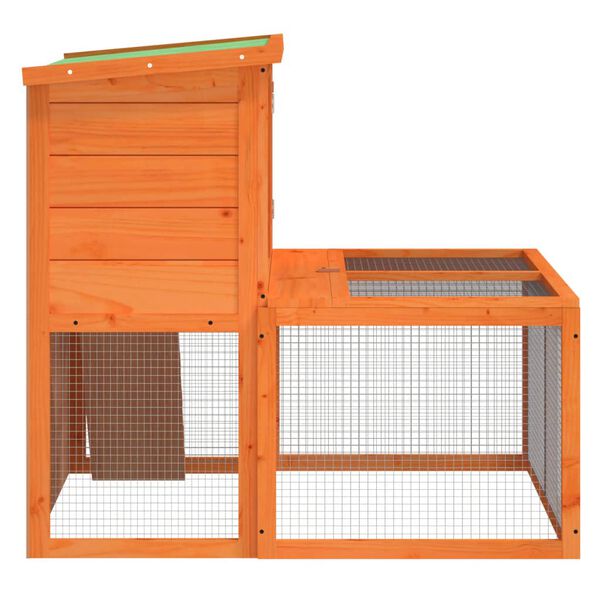 vidaXL Rabbit Hutch Brown 102x90x84.5 cm Solid Wood Pine