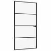 vidaXL Interior Door Black 102x201.5 cm Tempered Glass&Aluminium