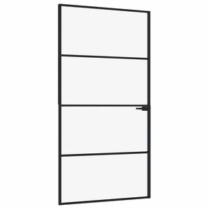 vidaXL Interior Door Black 102x201.5 cm Tempered Glass&Aluminium