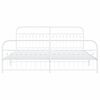 vidaXL Metal Bed Frame without Mattress with Footboard White 193x203cm