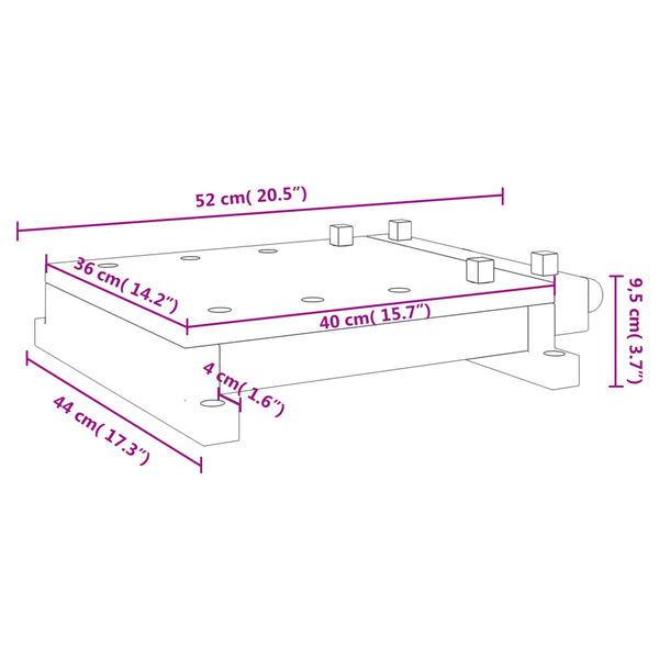vidaXL Workbench Tabletop with Vice 52x44x9.5 cm Solid Wood Acacia