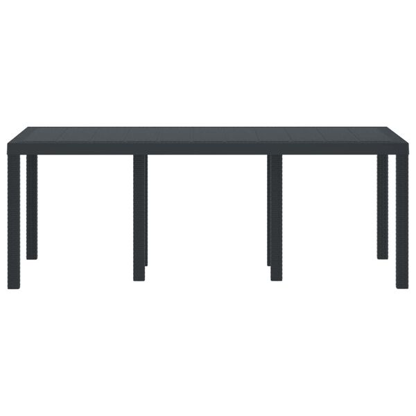 vidaXL Garden Dining Table Anthracite 200 x 100 x 73 cm Poly Rattan