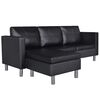 vidaXL Sectional Sofa 3-Seater Artificial Leather Black