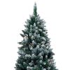 vidaXL Artificial Christmas Tree LEDs&Pine Cones&White Snow 210 cm