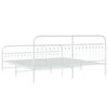 vidaXL Metal Bed Frame without Mattress with Footboard White 193x203cm