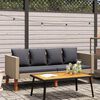 vidaXL 2-Seater Garden Sofa with Cushions Poly Rattan Beige