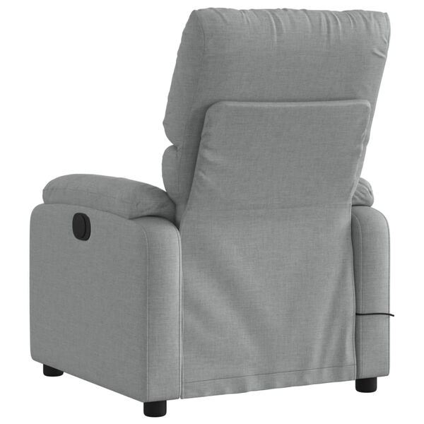 vidaXL Massage Recliner Chair Light Grey Fabric