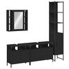 vidaXL 4 Piece Bathroom Cabinet Set Black Engineered Wood