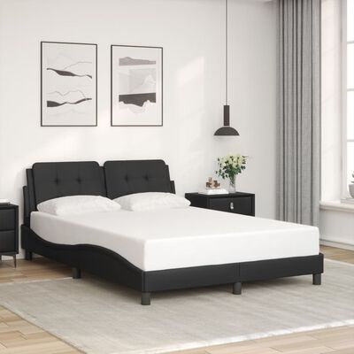 vidaXL Bed Frame without Mattress Black 137x187 cm Double Faux Leather