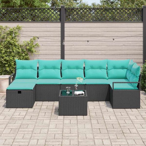 vidaXL Sofa Set with Cushion 4 pcs Poly Rattan
