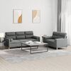 vidaXL 2 Piece Sofa Set with Pillows Dark Grey Fabric