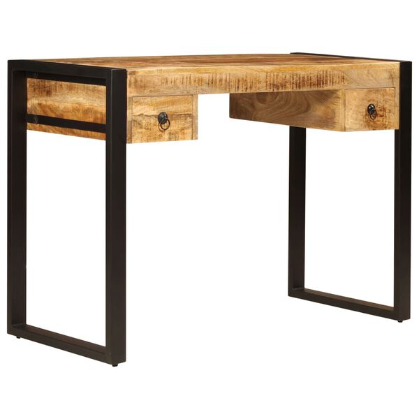 vidaXL Desk with 2 Drawers 110x50x77 cm Solid Mango Wood