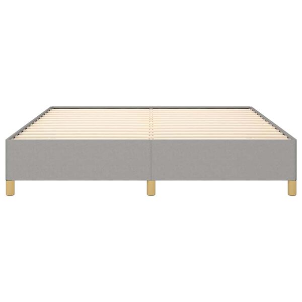 vidaXL Bed Frame without Mattress Light Grey 193x203 cm King Fabric