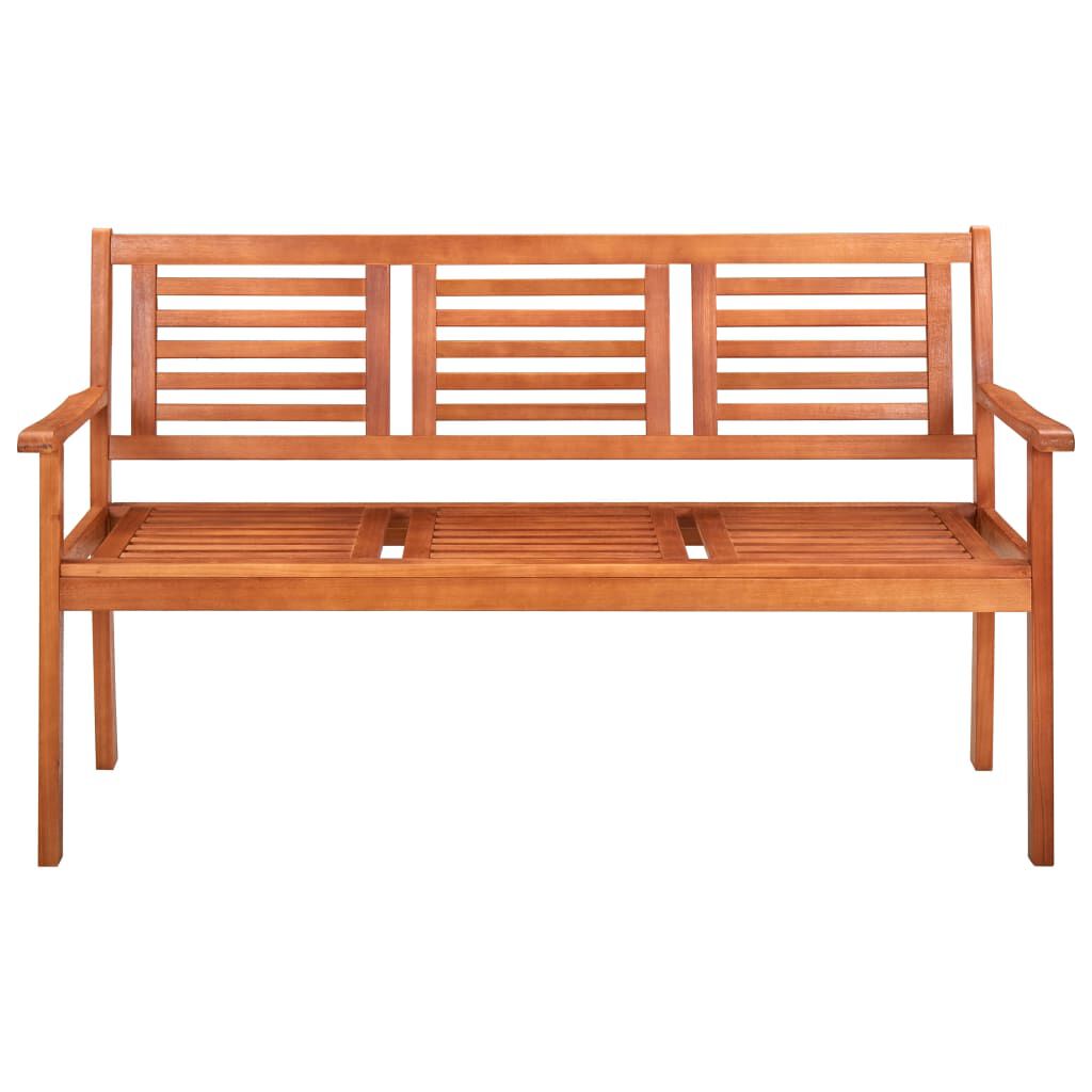 vidaXL 3-Seater Garden Bench 150 cm Solid Eucalyptus Wood