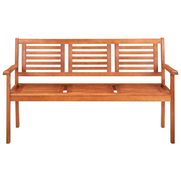 vidaXL 3-Seater Garden Bench 150 cm Solid Eucalyptus Wood