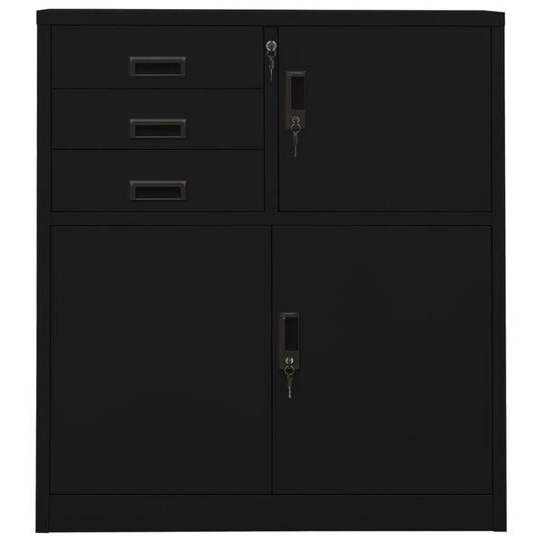 vidaXL Office Cabinet Black 90x40x102 cm Steel