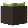 vidaXL Garden Corner Sofas with Cushions 2 pcs Brown Poly Rattan