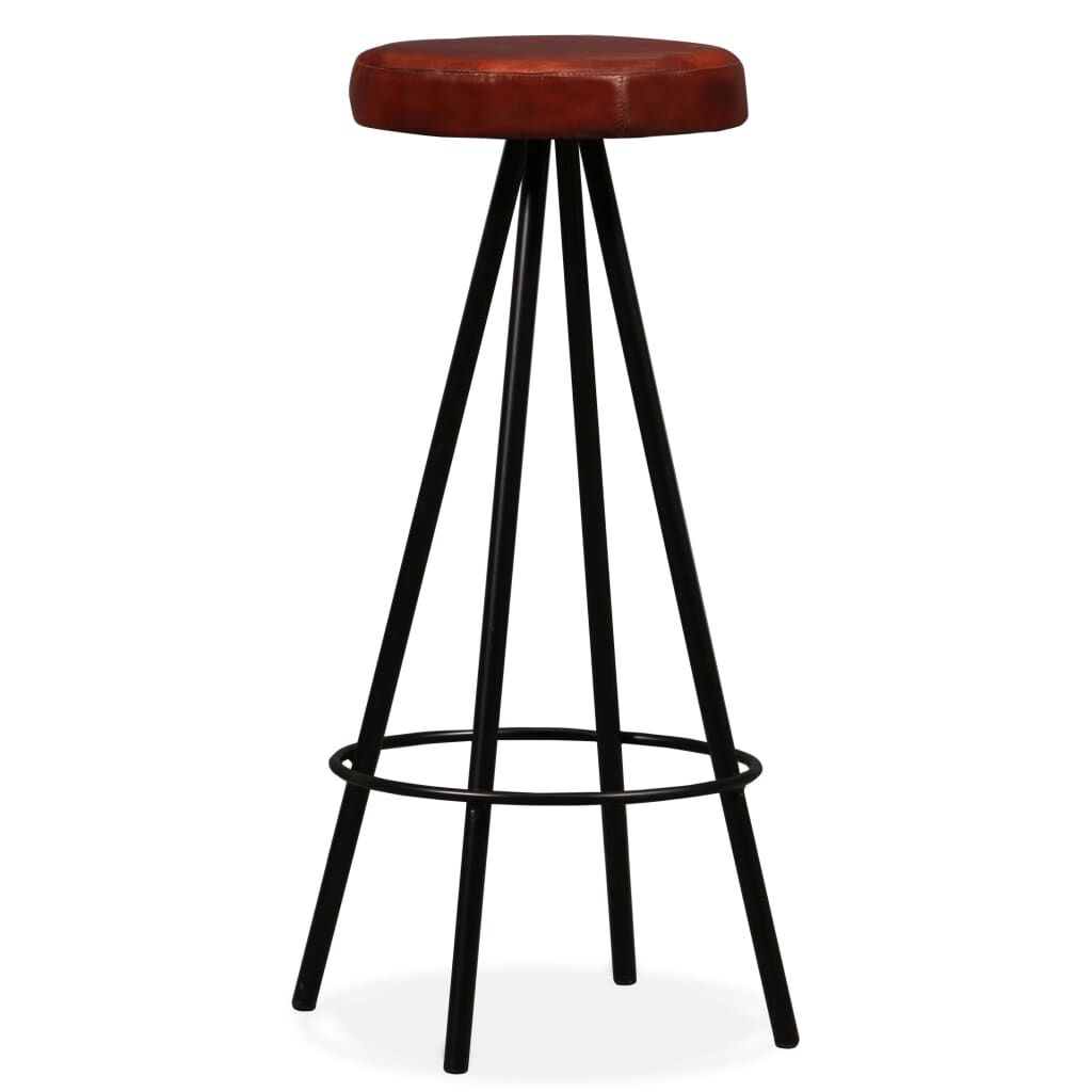 vidaXL Bar Set 3 Pieces Solid Wood Reclaimed and Genuine Leather