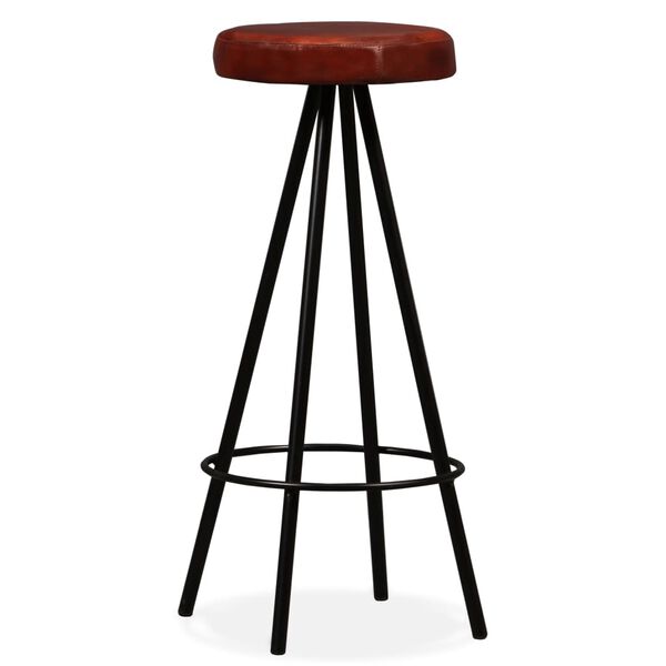 vidaXL Bar Set 3 Pieces Solid Wood Reclaimed and Genuine Leather