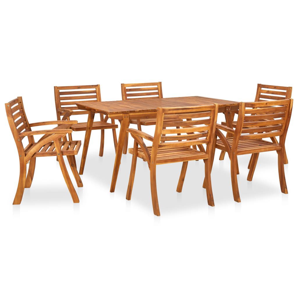 vidaXL 7 Piece Garden Dining Set Solid Acacia Wood