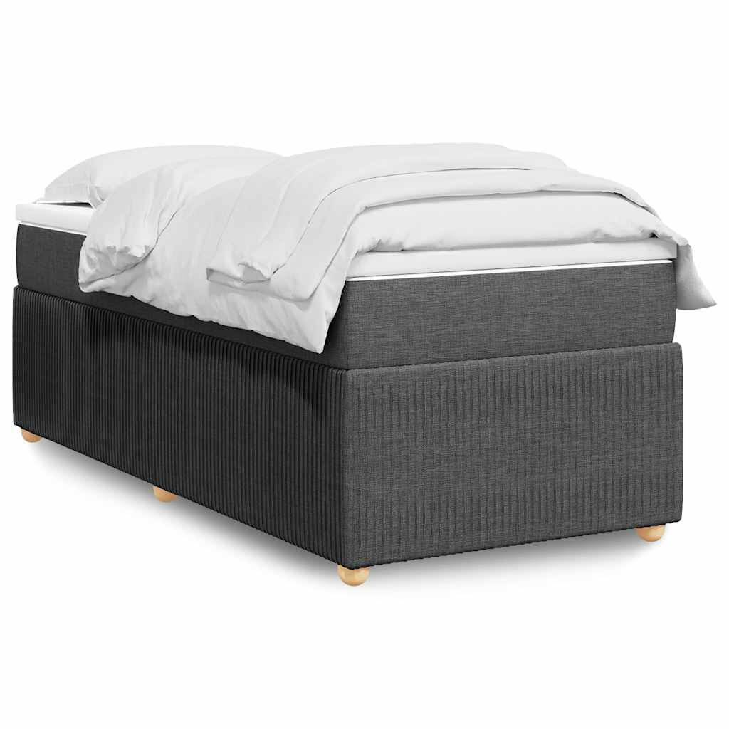 vidaXL Box Spring Bed with Mattress Dark Grey Twin XL Fabric