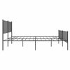 vidaXL Metal Bed Frame without Mattress with Footboard Black 183x213cm