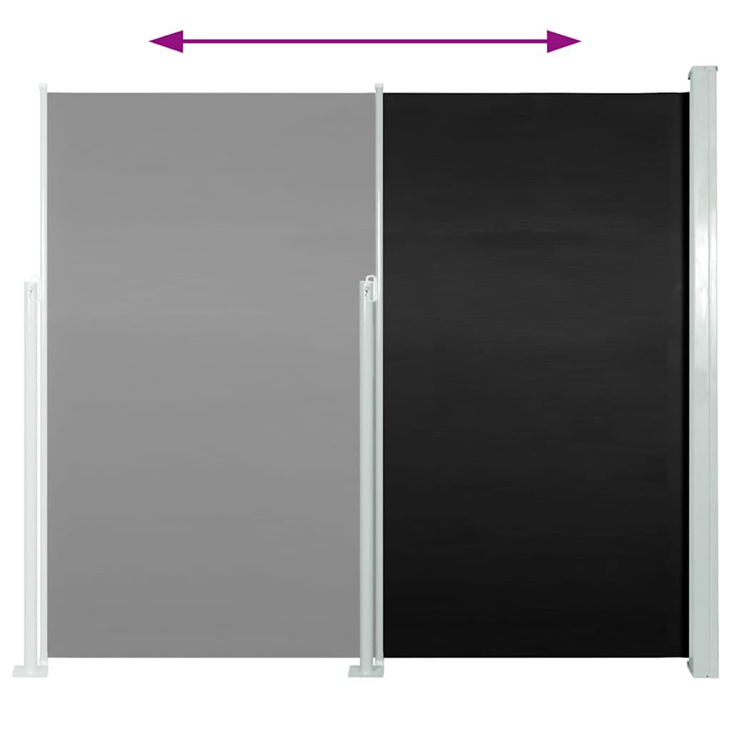 vidaXL Retractable Side Awning 160 x 500 cm Black