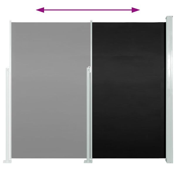 vidaXL Retractable Side Awning 160 x 500 cm Black