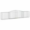 vidaXL Arched Gabion Baskets 8 pcs 400x50x80/100 cm Galvanised Iron