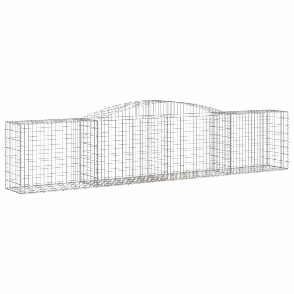 vidaXL Arched Gabion Baskets 8 pcs 400x50x80/100 cm Galvanised Iron
