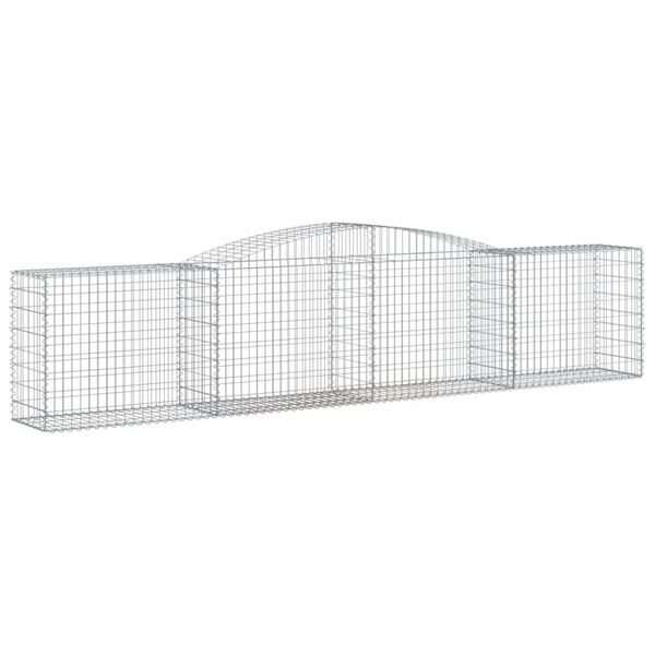 vidaXL Arched Gabion Baskets 8 pcs 400x50x80/100 cm Galvanised Iron