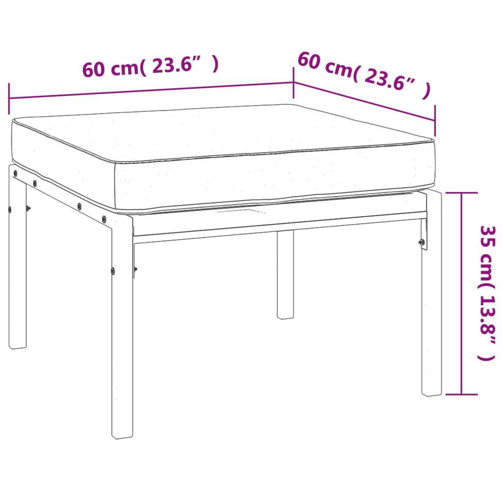 vidaXL 7 Piece Garden Lounge Set with Sand Cushions Steel
