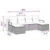 vidaXL Sofa Set 6 pcs Grey Poly Rattan