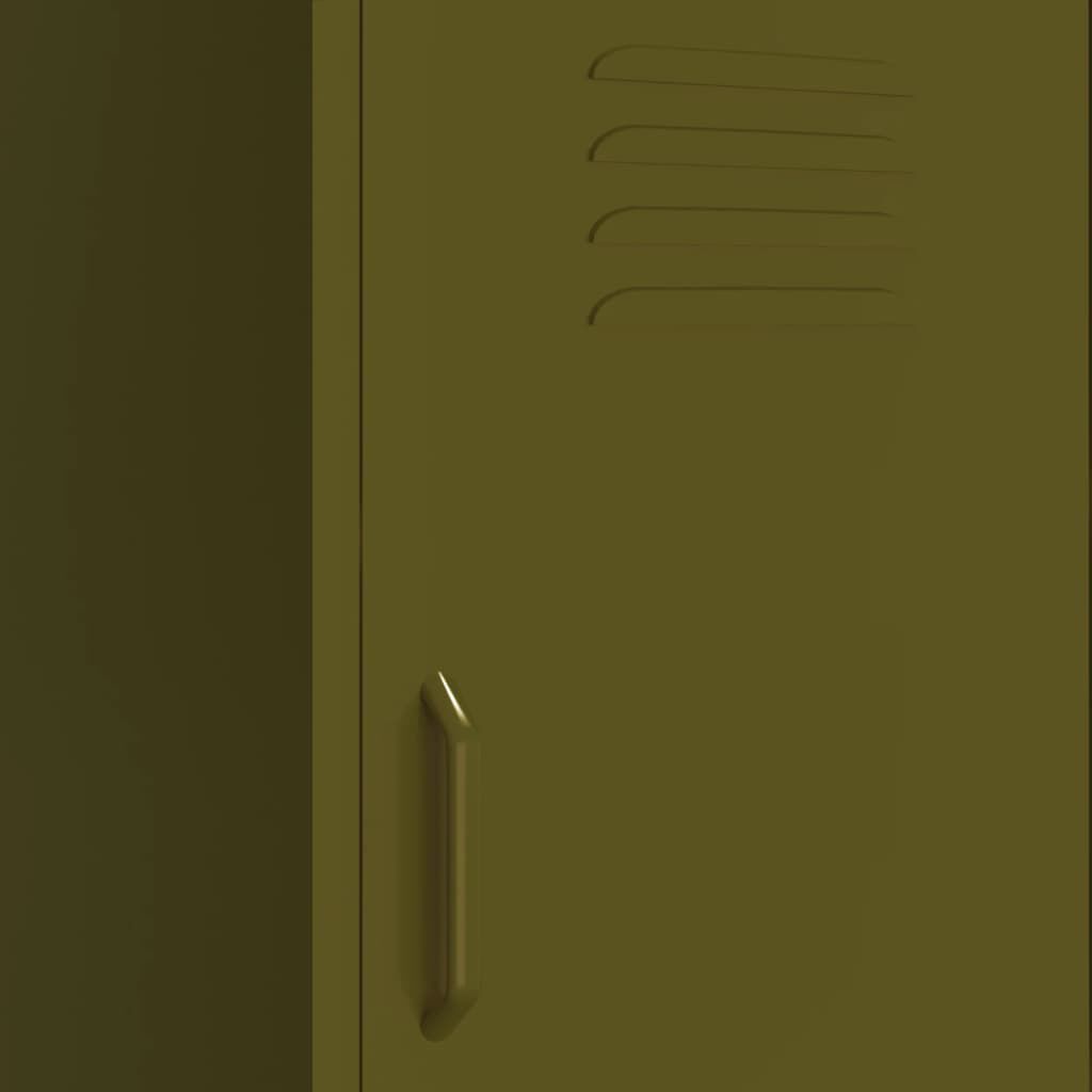 vidaXL Storage Cabinet Olive Green 42.5x35x101.5 cm Steel