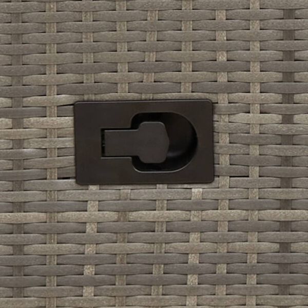 vidaXL Reclining Garden Chair with Cushions Grey Poly Rattan