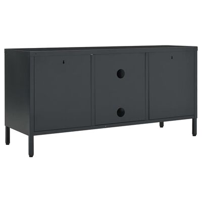 vidaXL TV Cabinet Anthracite 105x35x52 cm Steel and Glass
