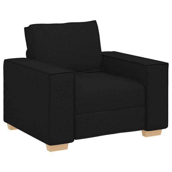 vidaXL Sofa Set with Cushion 3 pcs Black 220 x 78 x 84 cm Fabric
