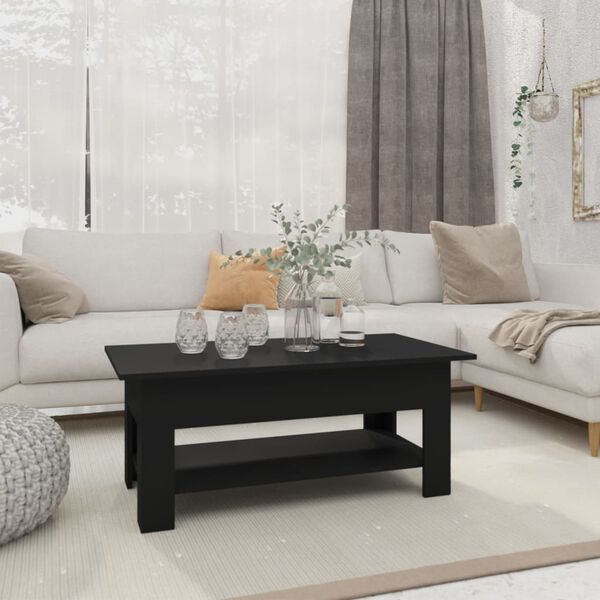 vidaXL Coffee Table Black 102x55x42 cm Engineered Wood