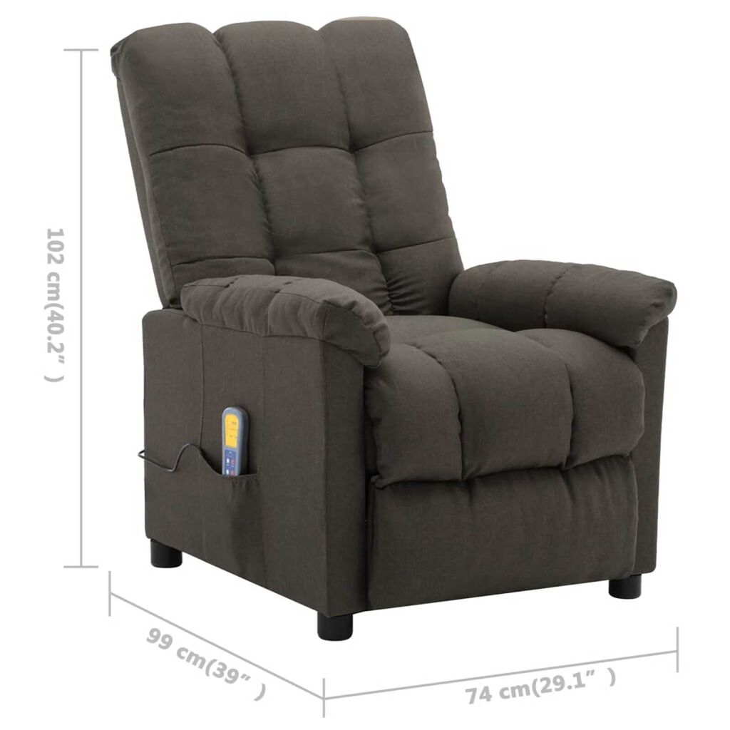 vidaXL Electric Massage Chair Taupe Fabric