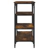 vidaXL Console Table with Shelves Smoked Oak 100x35x75 cm