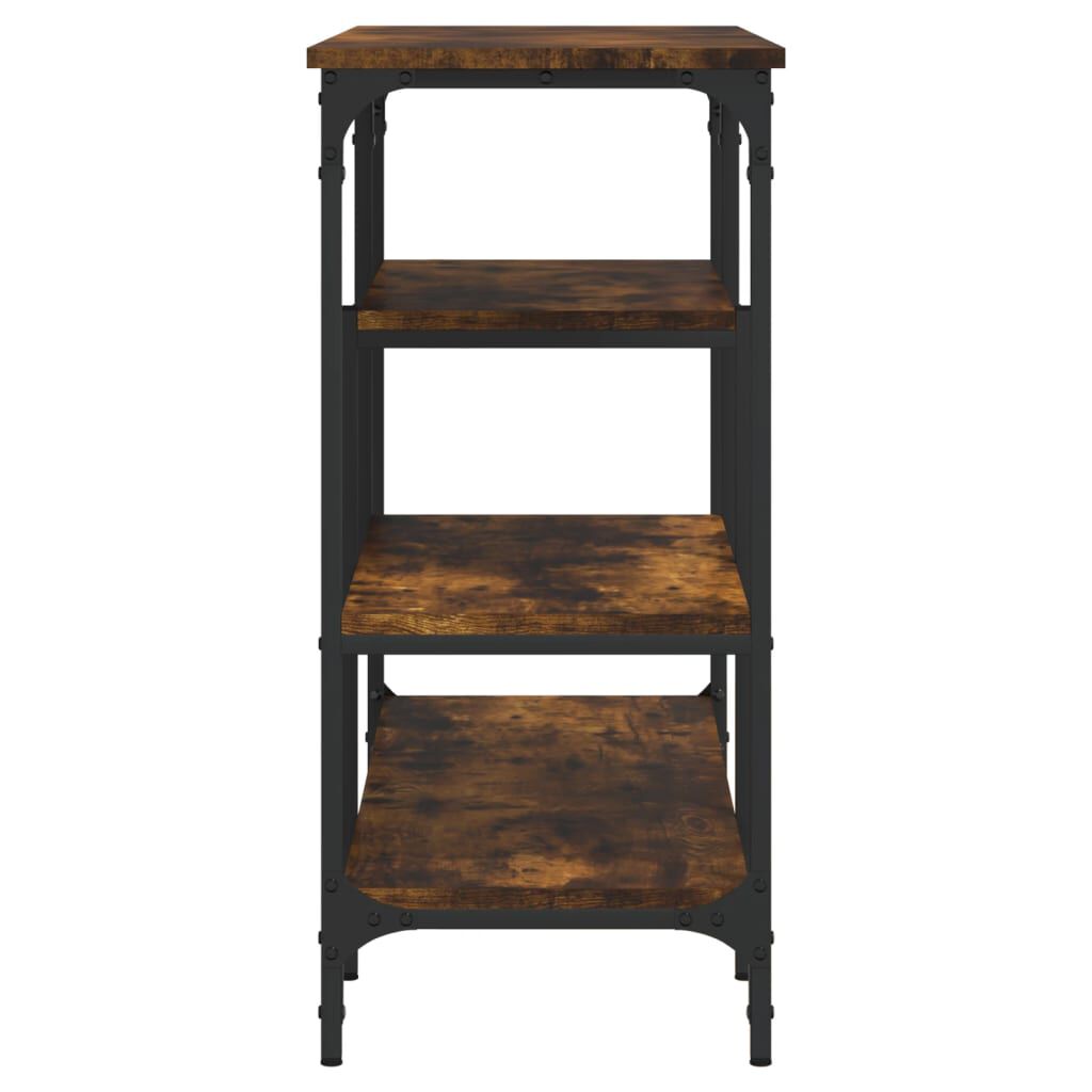 vidaXL Console Table with Shelves Smoked Oak 100x35x75 cm